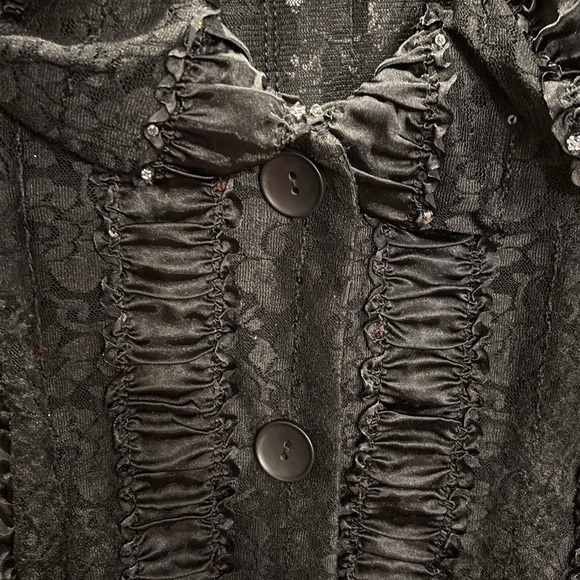 Tres Jolie Black Lace Jacket with puffy sleeves - Picture 3 of 6